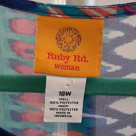 Ruby Red Wonen's Layered Pancho Top Blouse - Picture 3 of 8